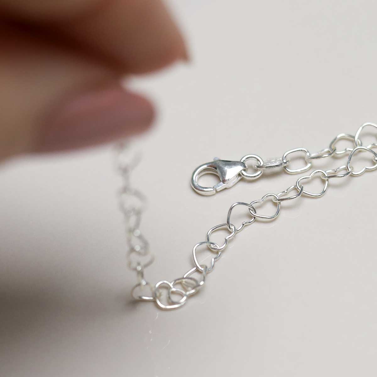 Sterling Silver Hearts Anklet