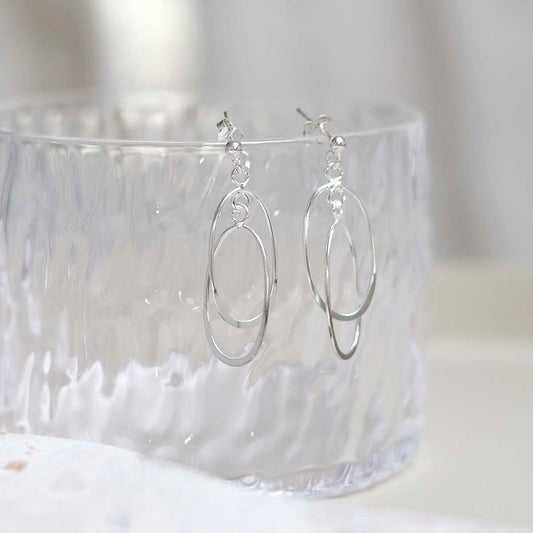 ME489_Sterling Silver Double Oval Stud Earrings_1 new