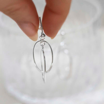 ME489_Sterling Silver Double Oval Stud Earrings_4 new
