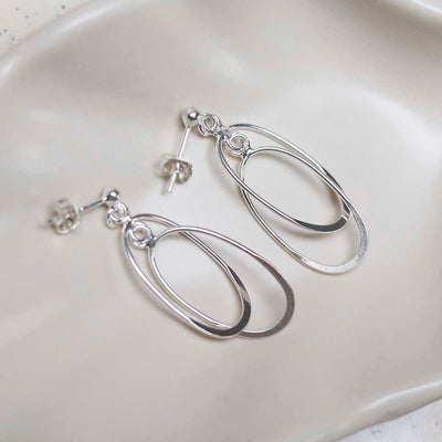 ME489_Sterling Silver Double Oval Stud Earrings_5 new