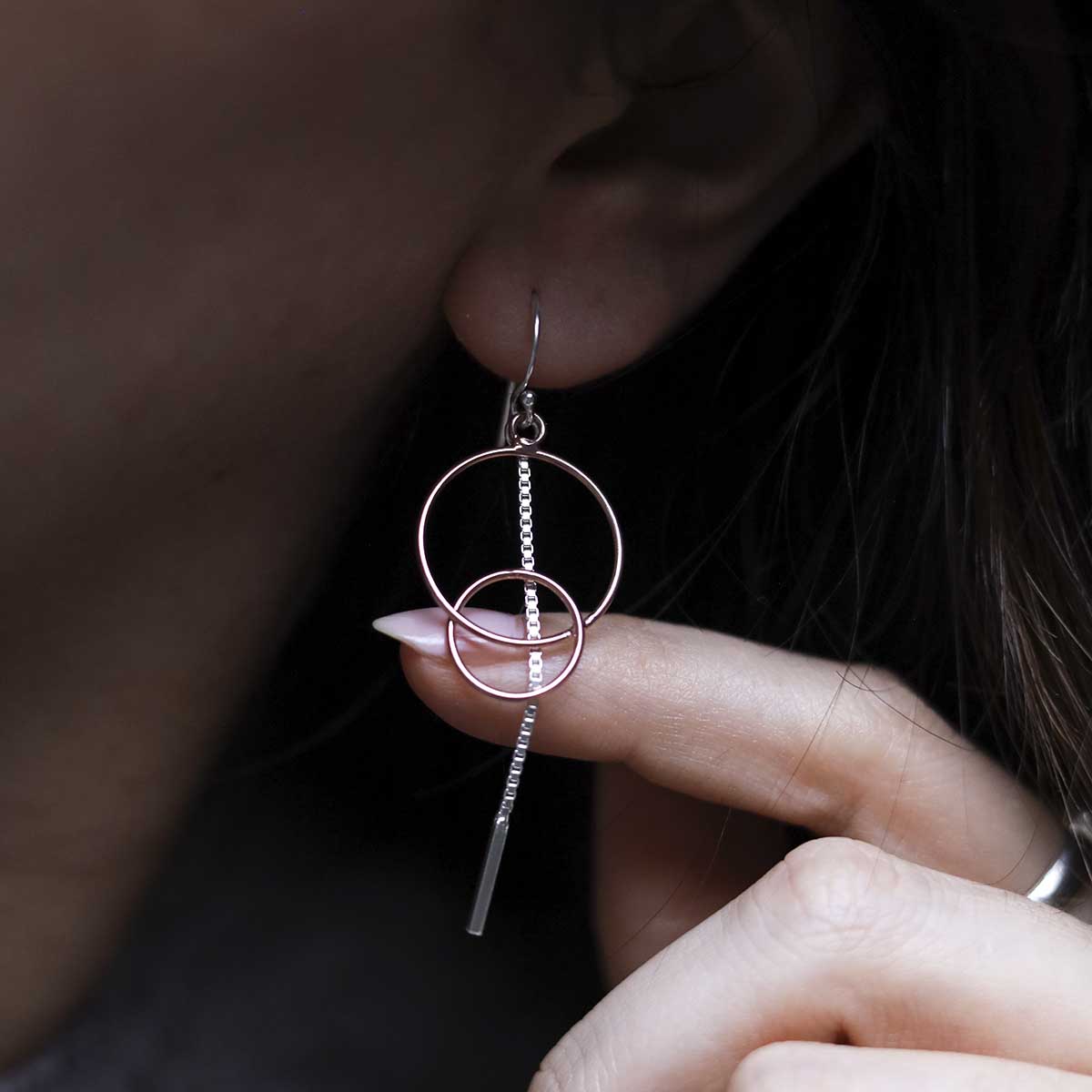 Sterling Silver Rose Gold Essential Earrings