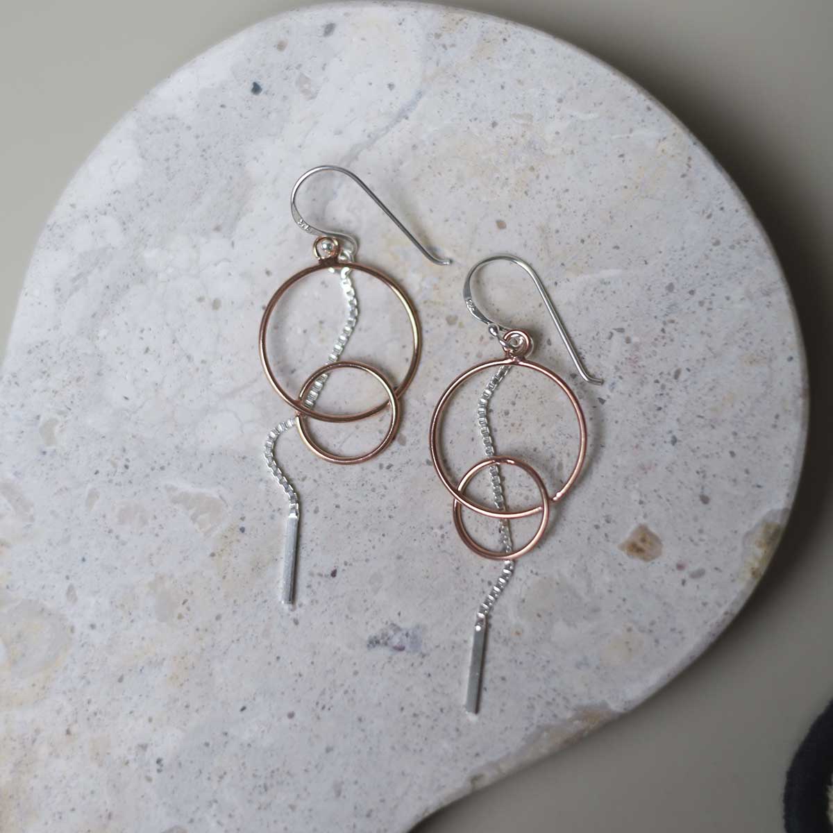 Sterling Silver Rose Gold Essential Earrings