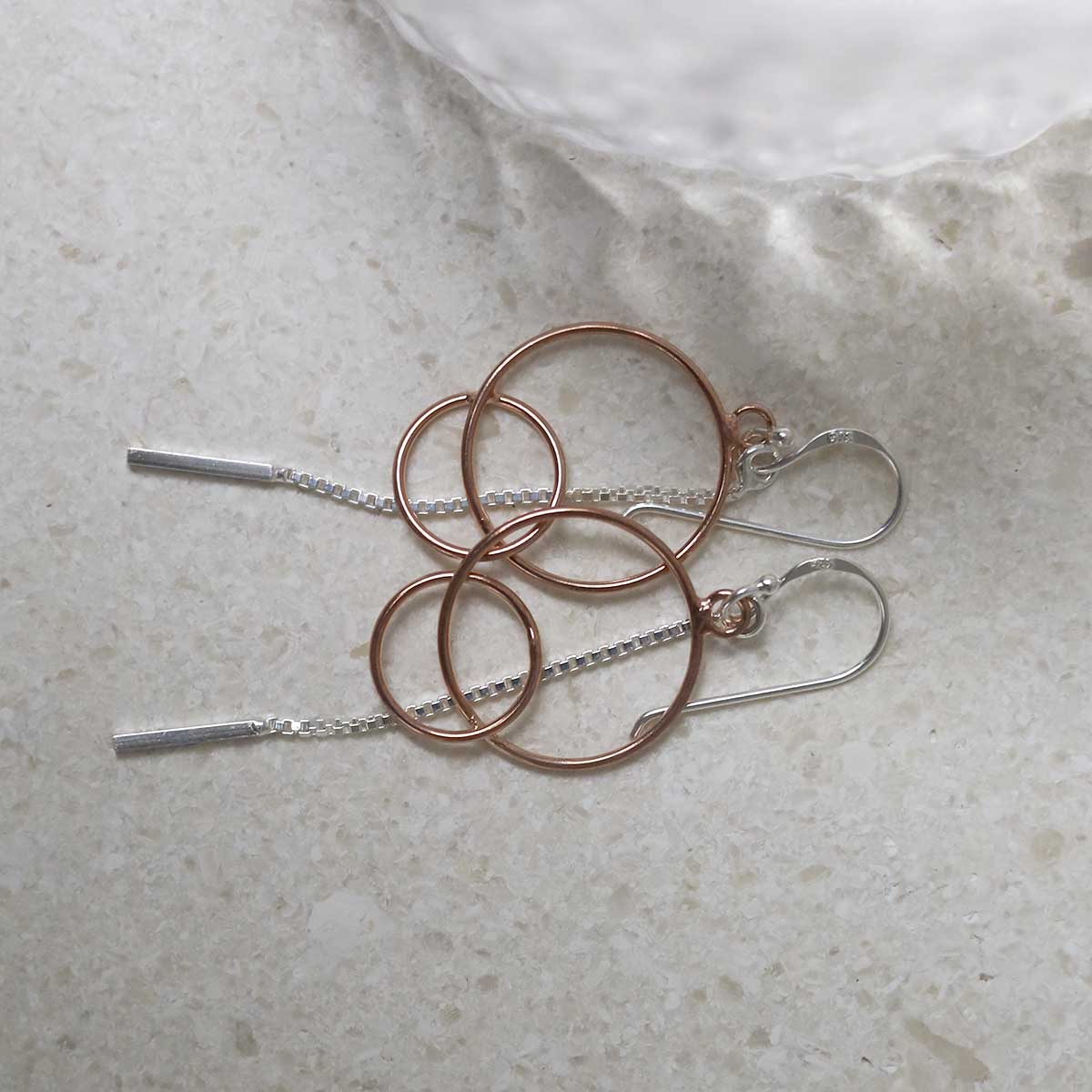 Sterling Silver Rose Gold Essential Earrings