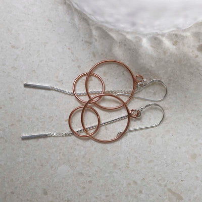MD325_Sterling Silver Rose Gold Essential Dangly Earrings_6