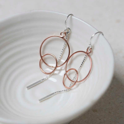MD325_Sterling Silver Rose Gold Essential Dangly Earrings_8