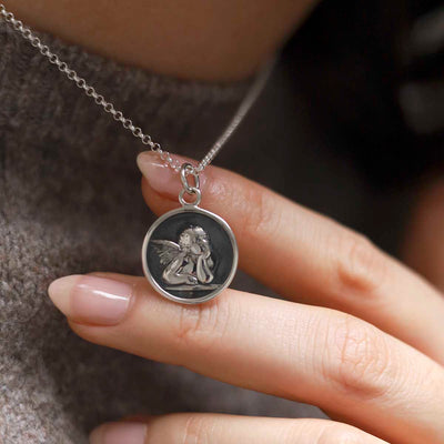 MZA019_Engravable Sterling Silver Cherub Necklace_new 6