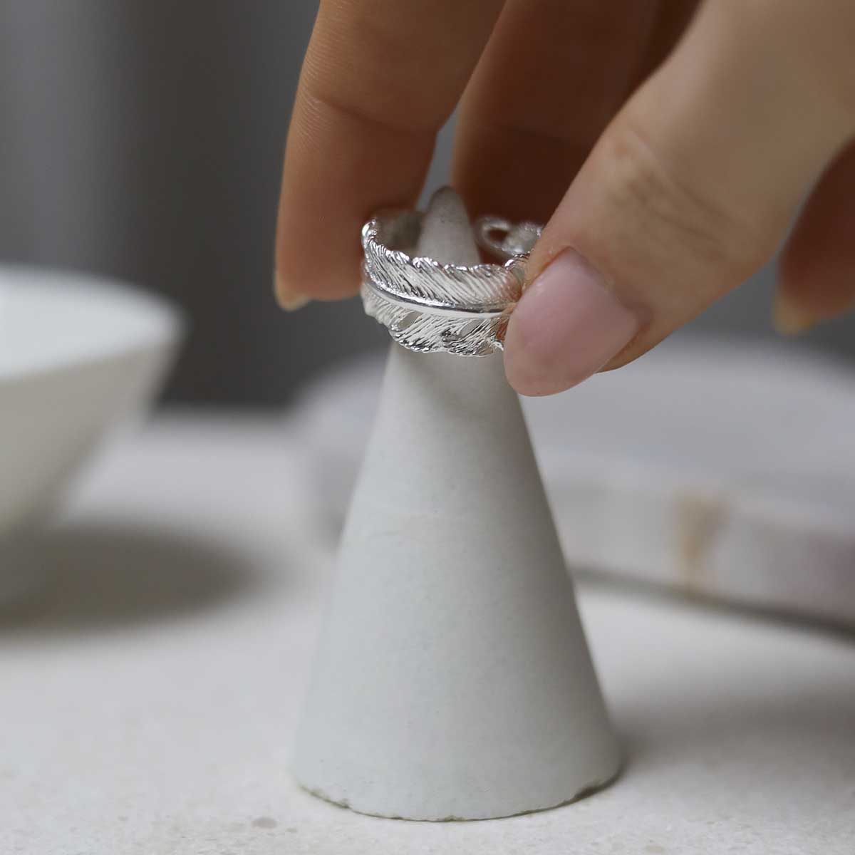 Sterling Silver Feather Ring