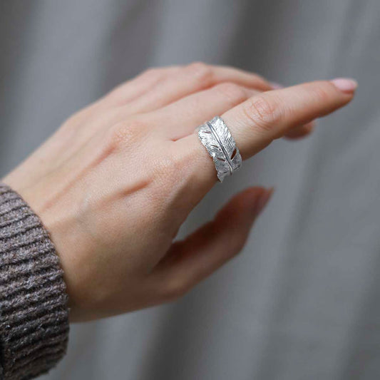 MB065r_Sterling Silver Feather Ring_7