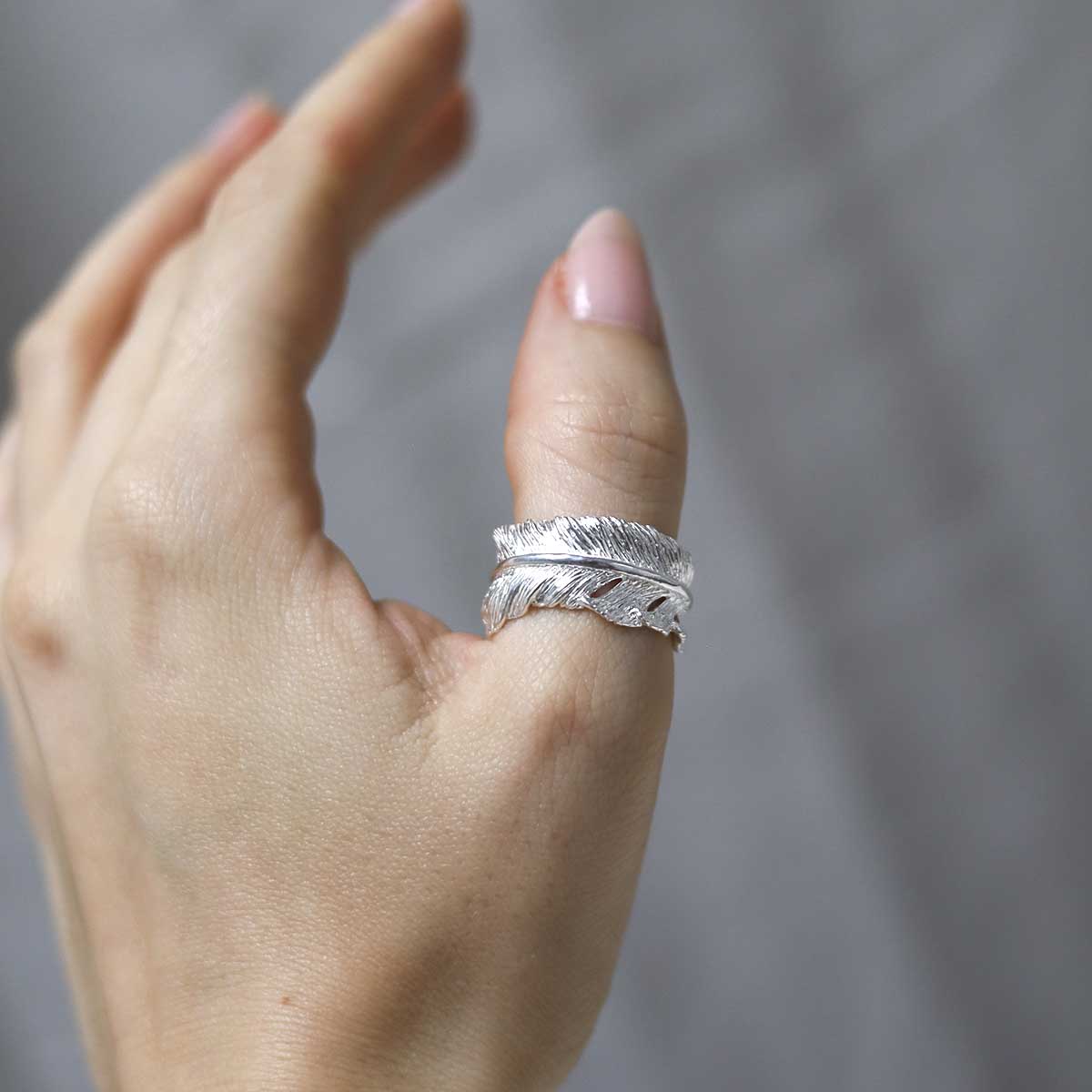 Sterling Silver Feather Ring