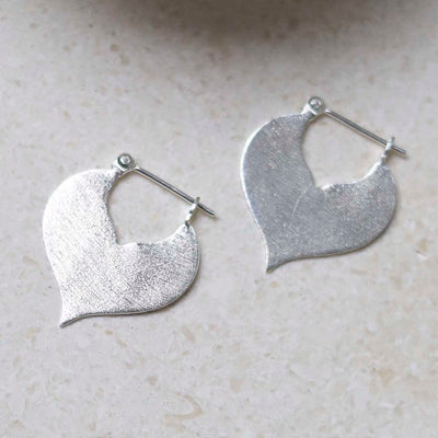 ML892S_Sterling Silver Love Leaf Drop Earrings_4