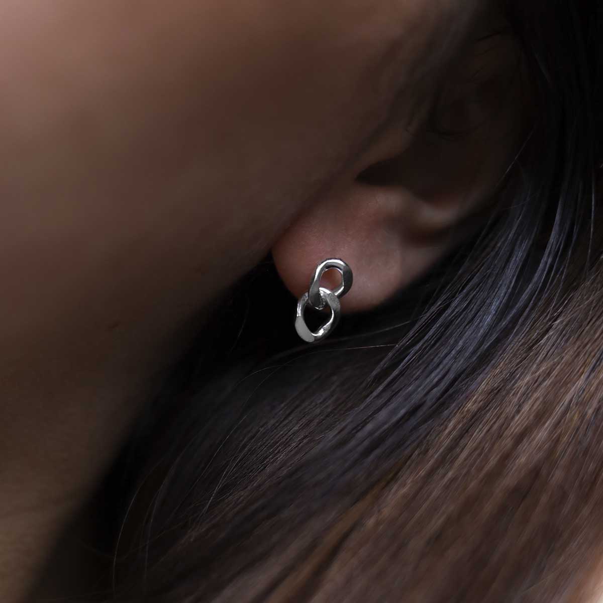 Sterling Silver Curb Chain Earrings