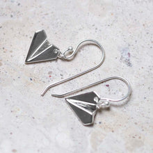MS1178_Sterling Silver Dangly Paper Airplane Earrings_1