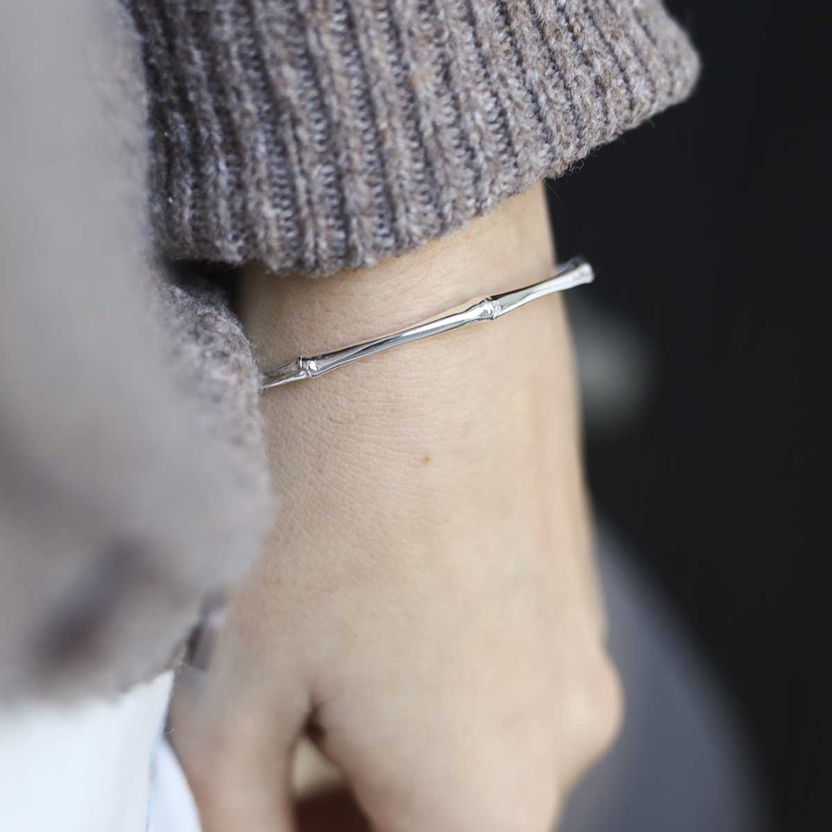 Sterling Silver Bamboo Bangle