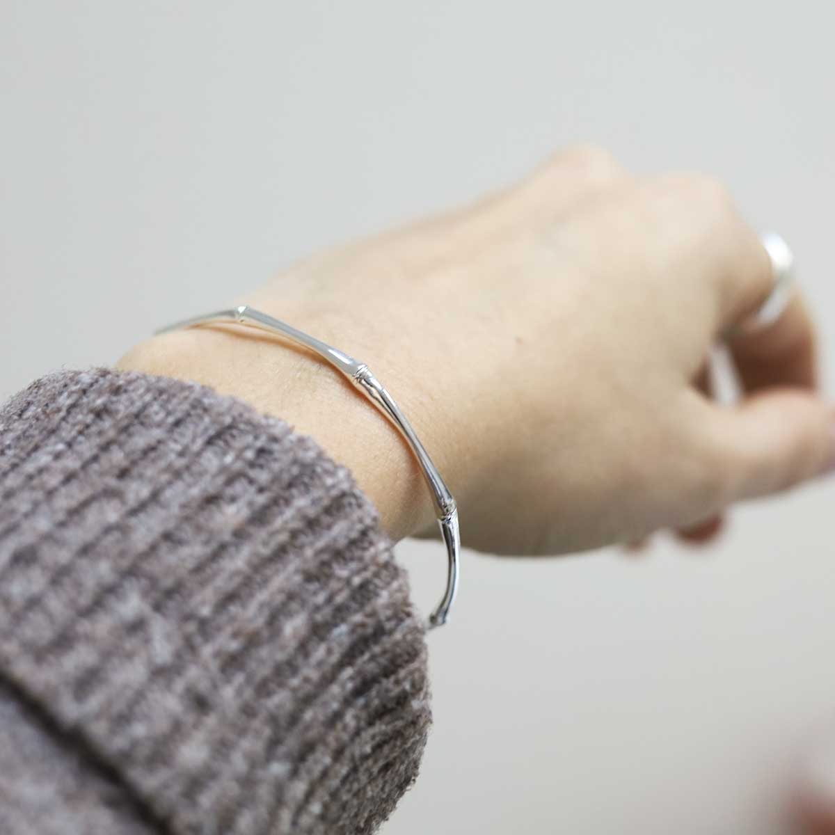 Sterling Silver Bamboo Bangle