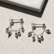 ML968_STERLING SILVER HANGING LANTERNS STUD CHAIN EARRINGS_1