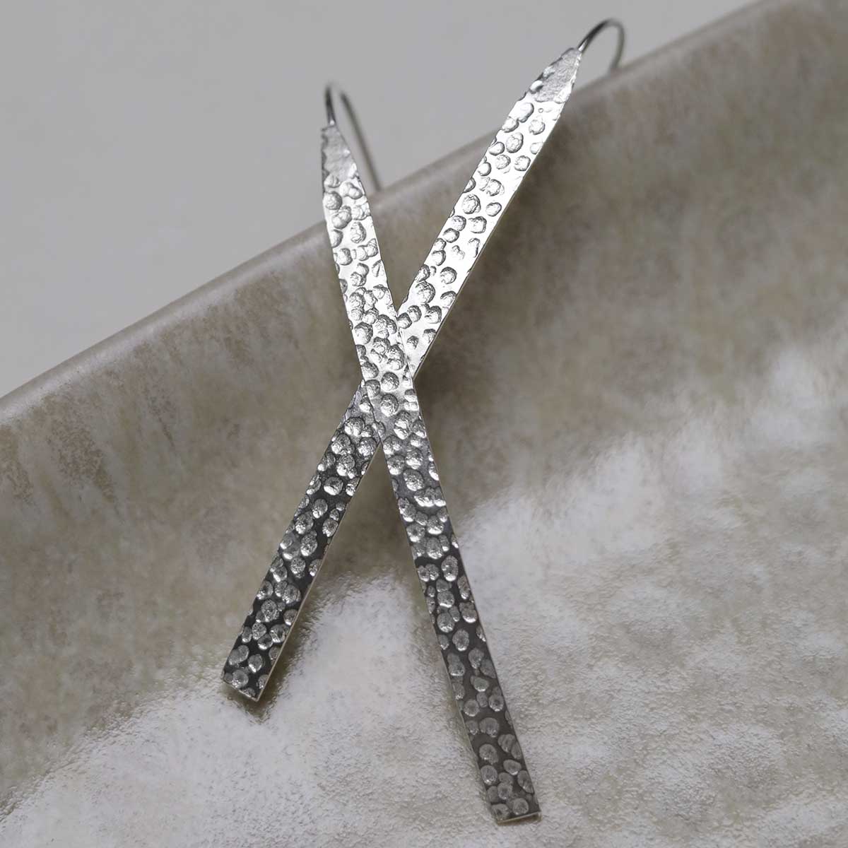 Sterling Silver Urban Armour Drop Earrings