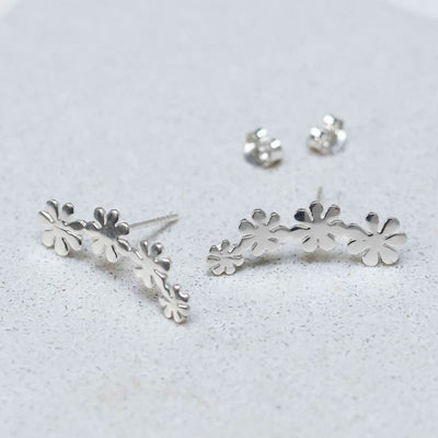 MD307_Sterling Silver Curved Flower Ear Climbers_1 copy