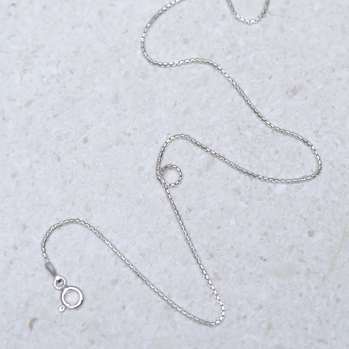 Sterling Silver Round Box Chain Necklace (16-24")