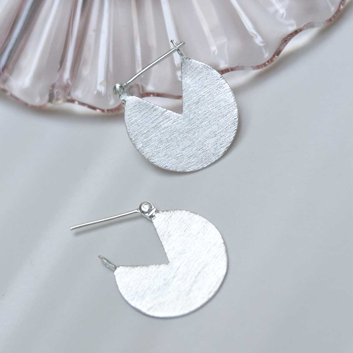 Sterling Silver Stolen Slice Drop Earrings