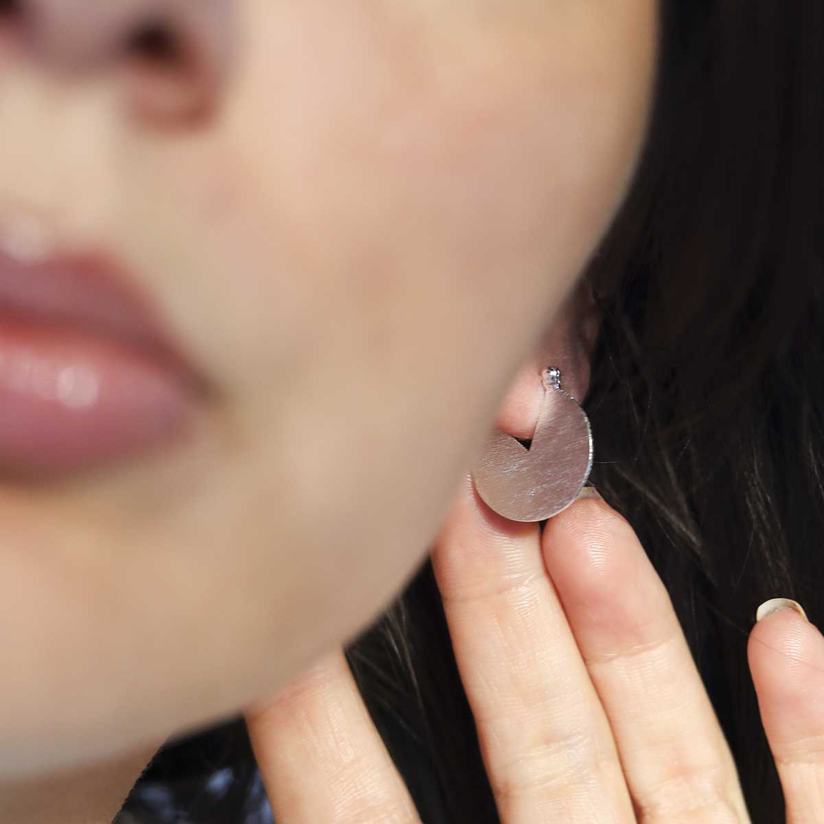 Sterling Silver Stolen Slice Drop Earrings