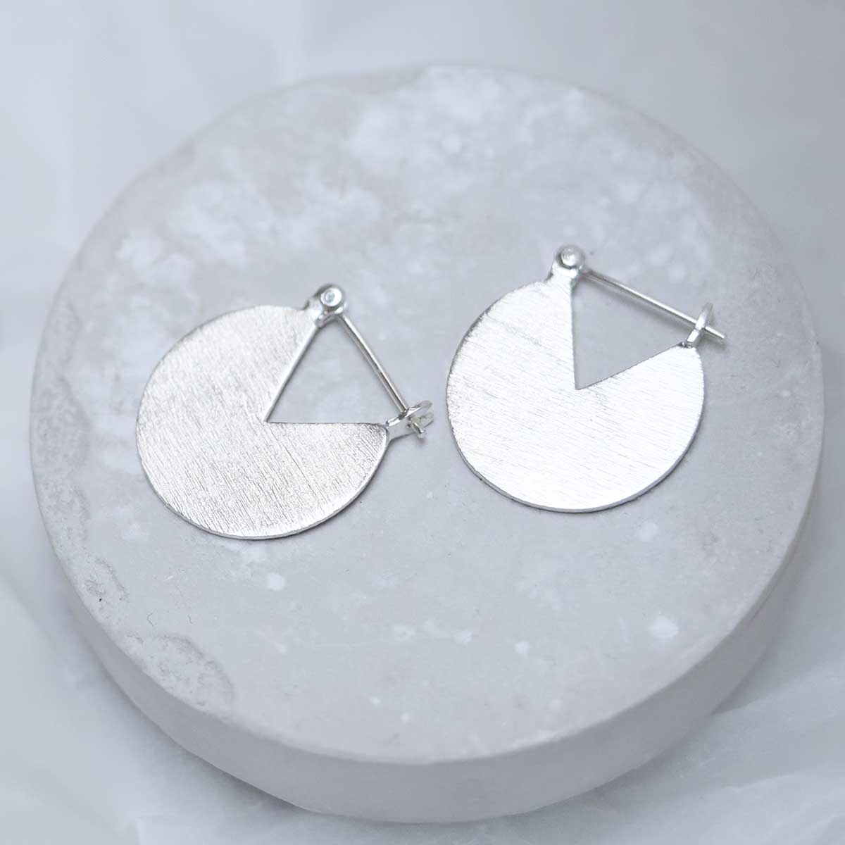 Sterling Silver Stolen Slice Drop Earrings