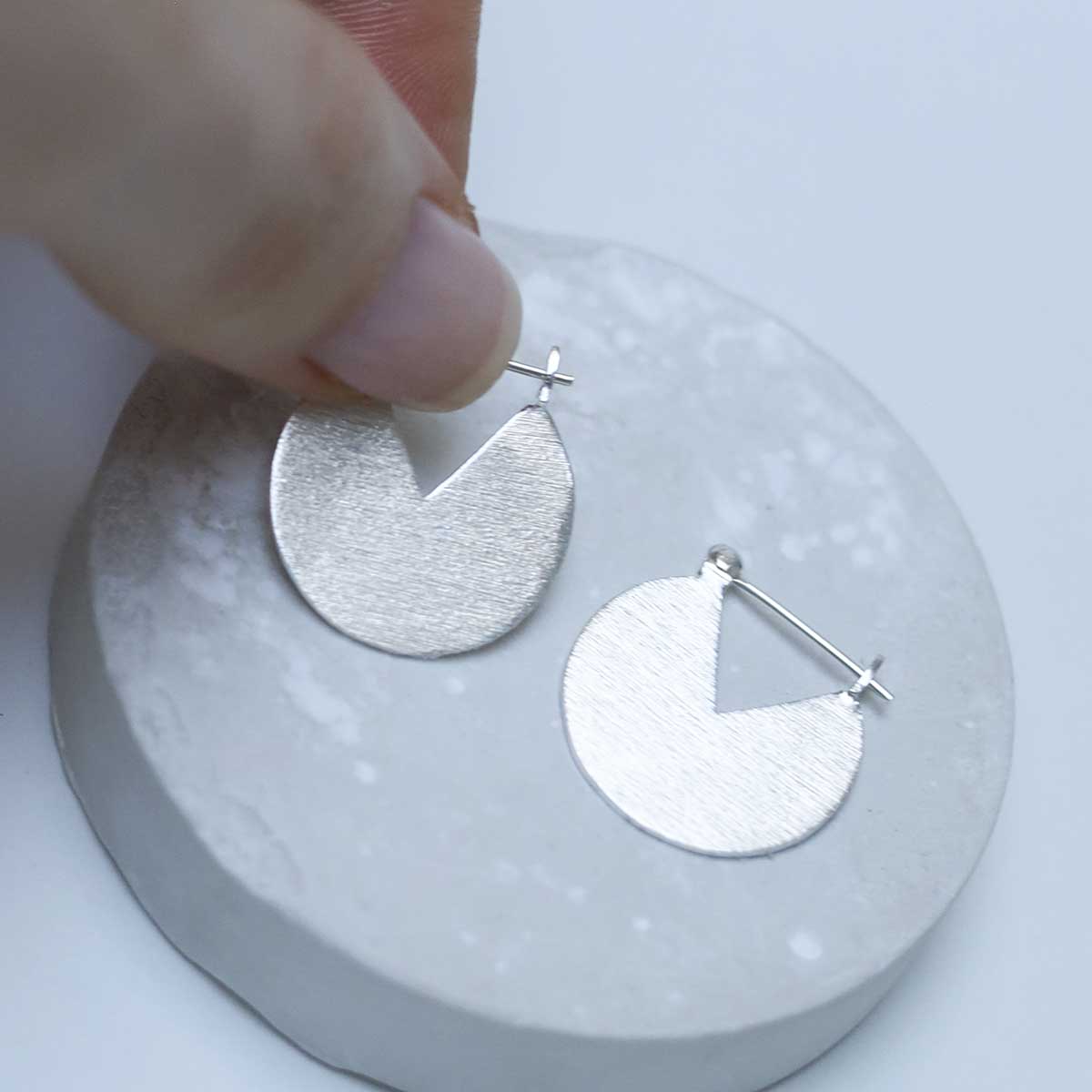 Sterling Silver Stolen Slice Drop Earrings
