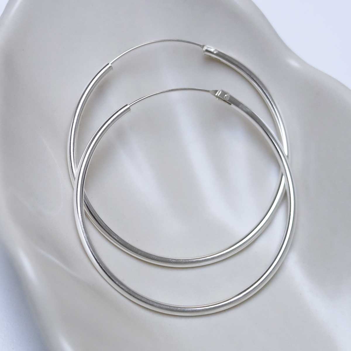 Sterling Silver 40mm Hoop Earrings