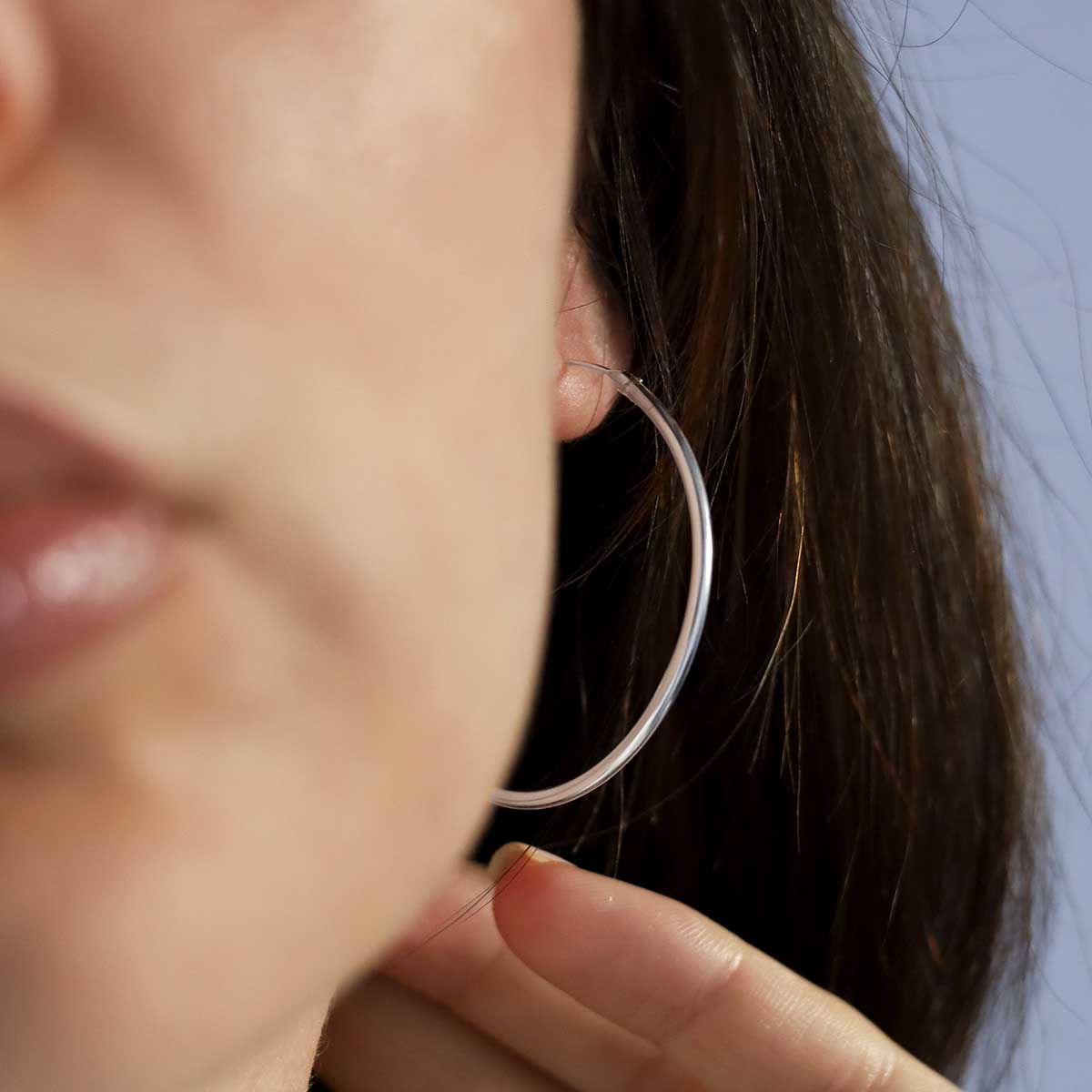 Sterling Silver 40mm Hoop Earrings