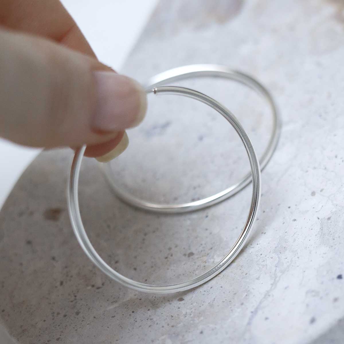 Sterling Silver 40mm Hoop Earrings