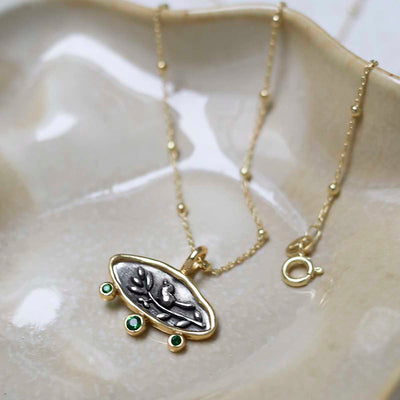 MZB150P_Gold Plated Sterling Silver Hieroglyphics Necklace_7