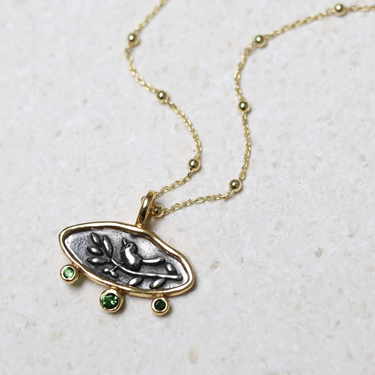 Gold Plated Sterling Silver Hieroglyphics Necklace