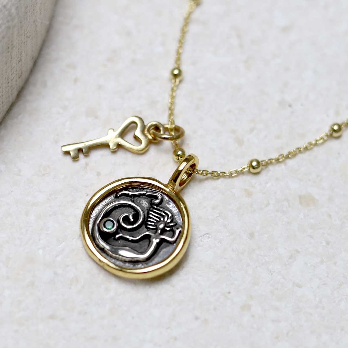 Gold Plated Sterling Silver Mermaid Necklace