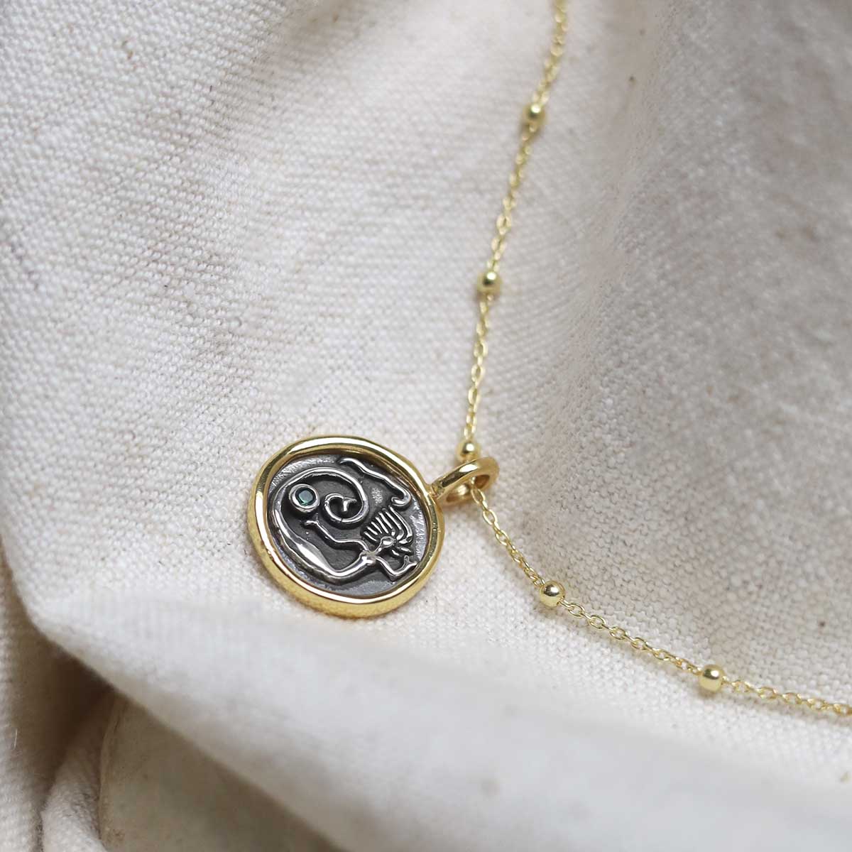 Gold Plated Sterling Silver Mermaid Necklace