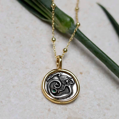 MZB151_Gold Plated Sterling Silver Mermaid Necklace_1
