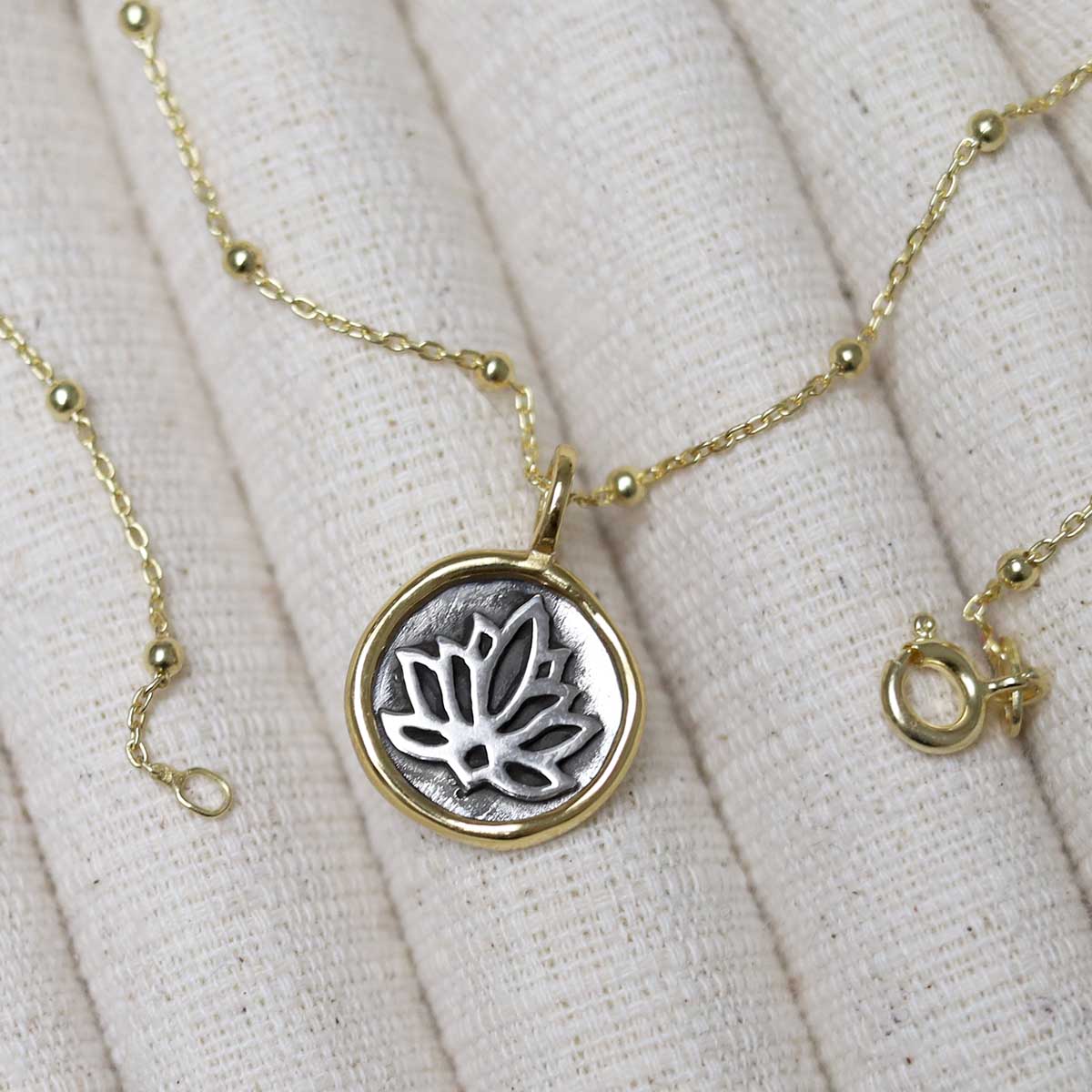 Gold Plated Sterling Silver Lotus Necklace