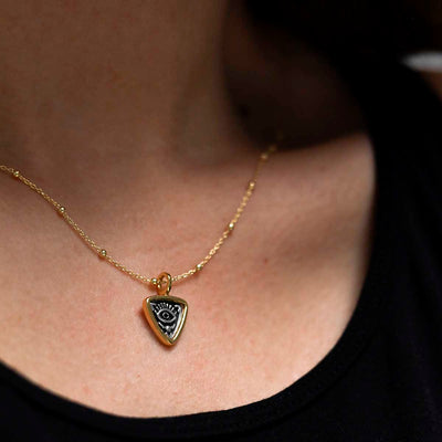 MZB154_Gold Plated Sterling Silver Evil Eye Necklace_14