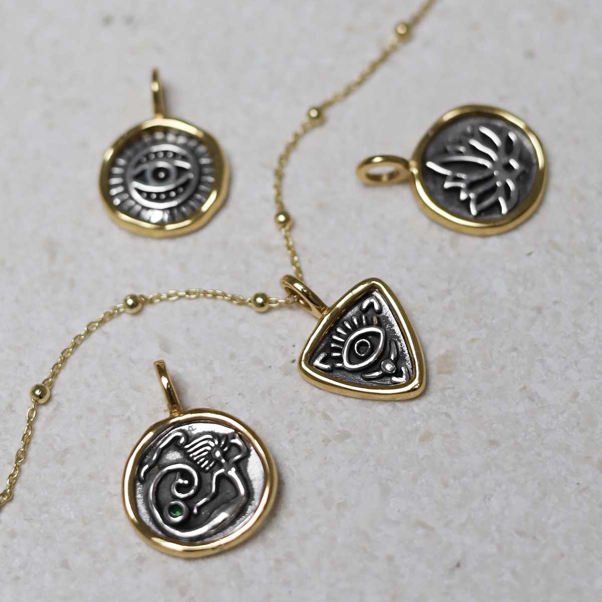 Gold Plated Sterling Silver Evil Eye Necklace