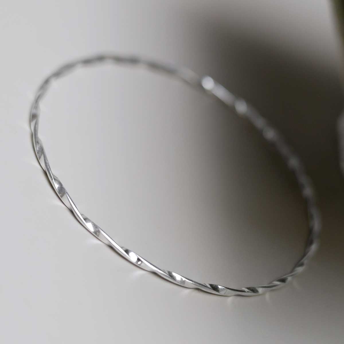 Sterling Silver Fine Twisted Bangle