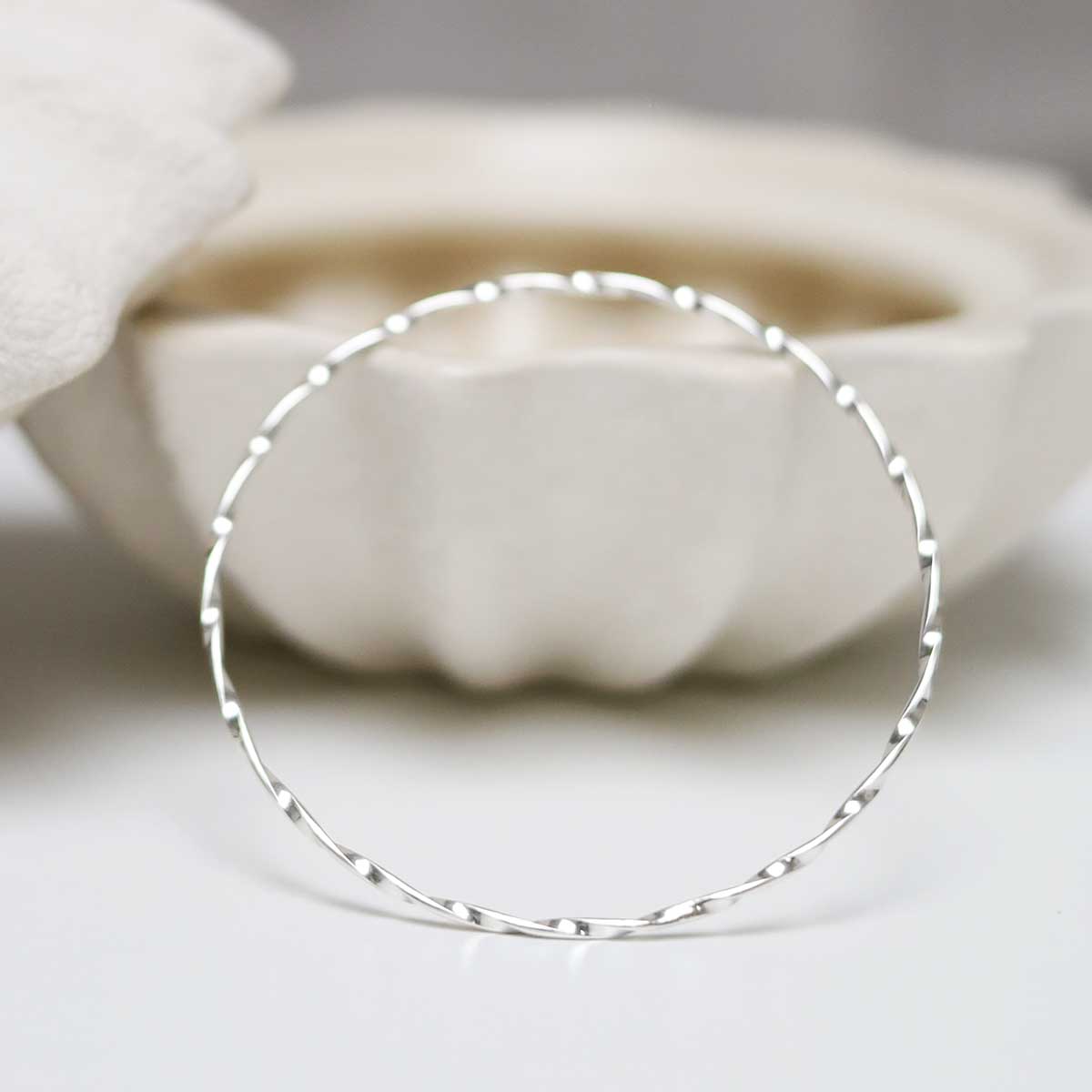 Sterling Silver Fine Twisted Bangle