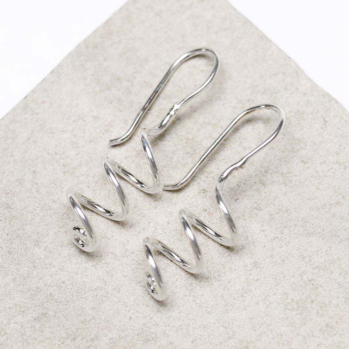 Sterling Silver Bold Coil Drop Earrings