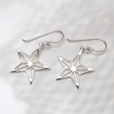 MF480E_Sterling Silver Dangly Geometric Star Earrings_1