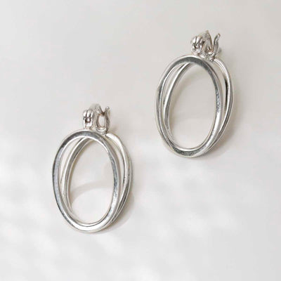 ML943_Sterling Silver Double Oval Loop Hoops_3