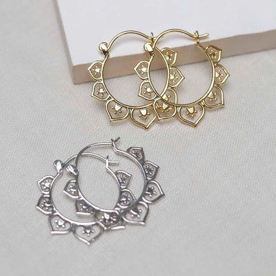 ML864B_8k Gold Plated Brass Marrakesh Hoops_2