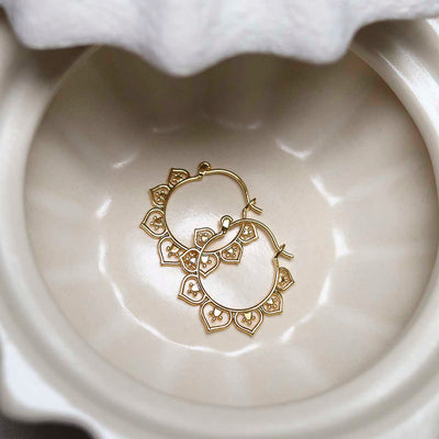ML864B_8k Gold Plated Brass Marrakesh Hoops_4