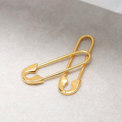 ML961B_18k Gold Plated Brass Safety Pin Earrings_10