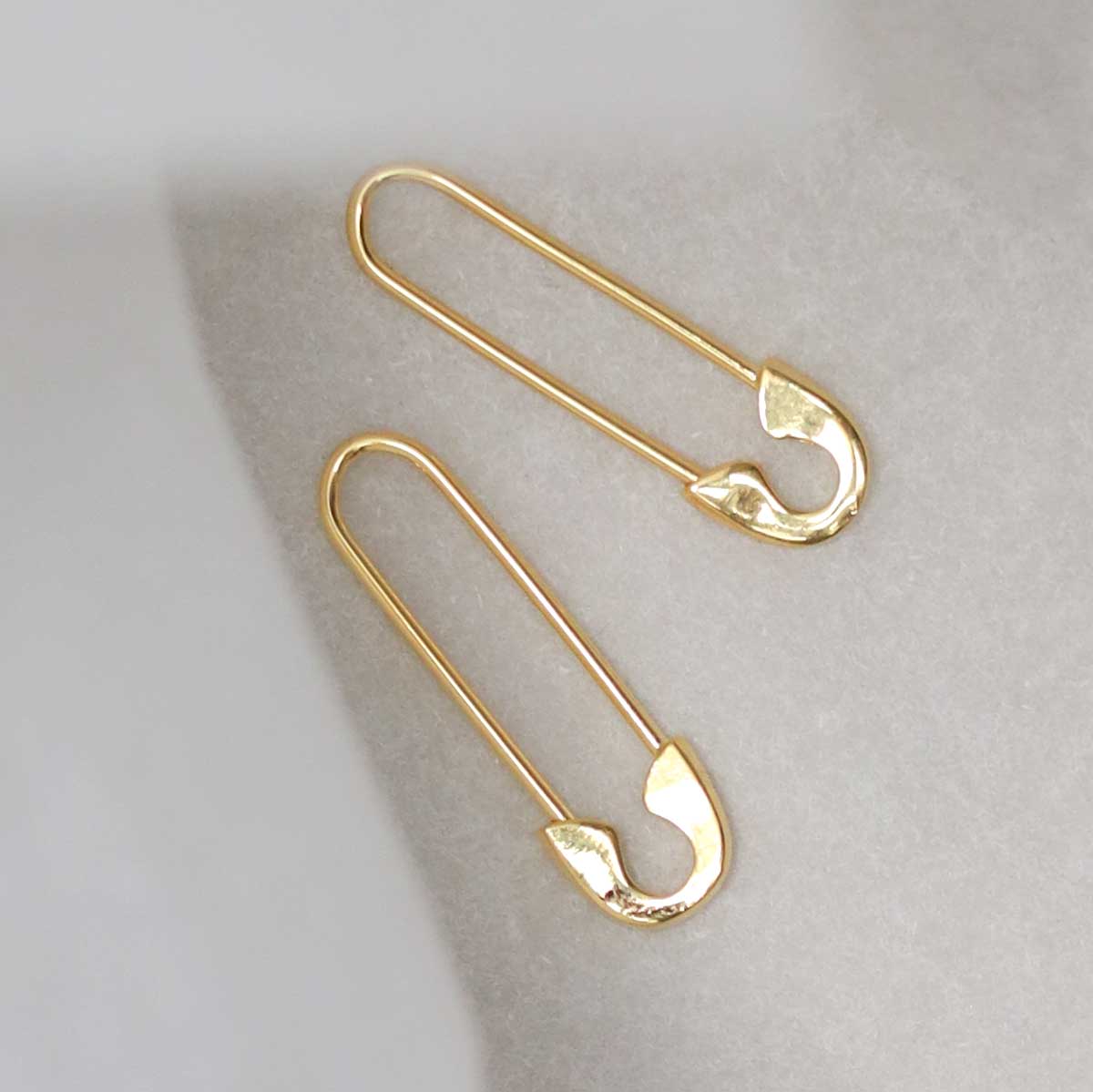 18k Gold Plated Safety Pin Earrings