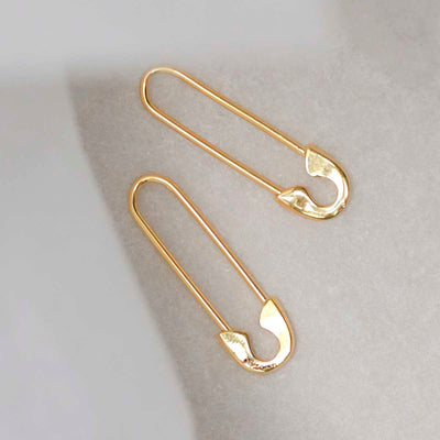 ML961B_18k Gold Plated Brass Safety Pin Earrings_8