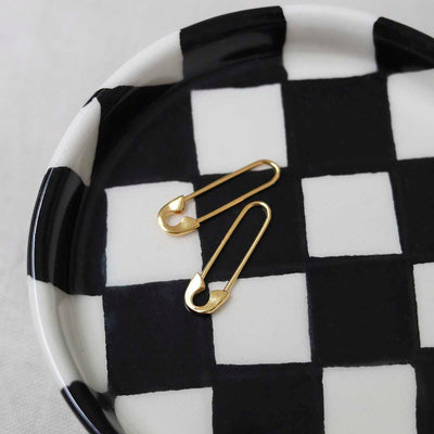 ML961B_18k Gold Plated Brass Safety Pin Earrings_5