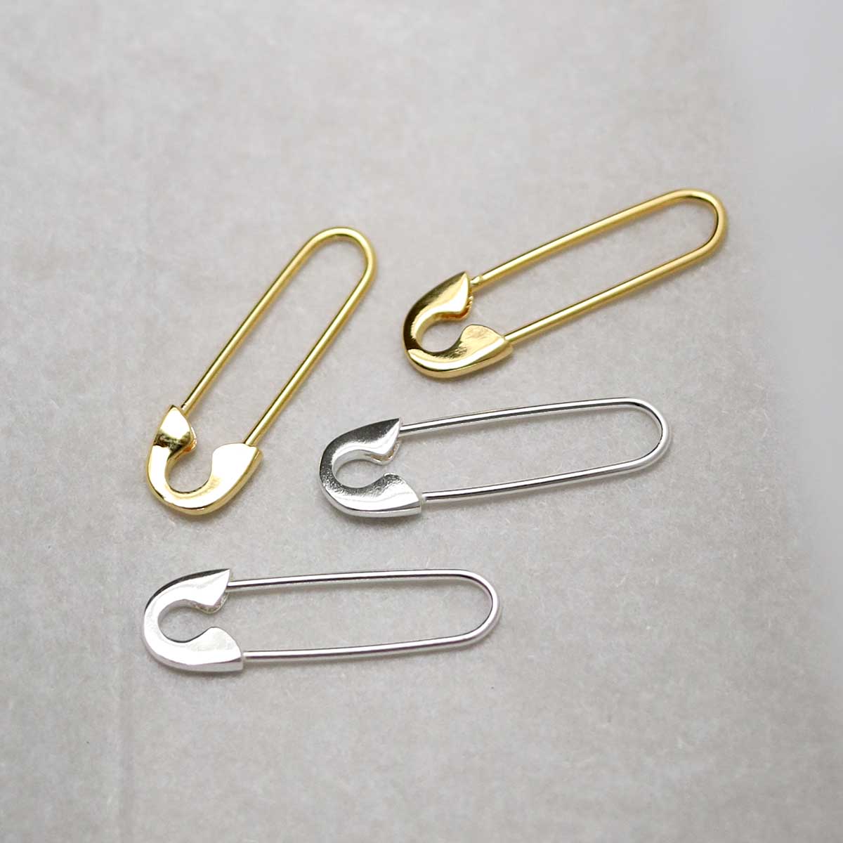 18k Gold Plated Safety Pin Earrings