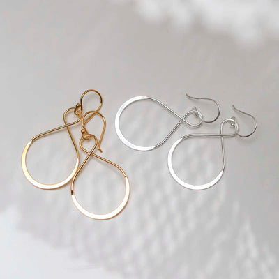 ML866B_18k Gold Plated Brass Wire Teardrop Dangly Earrings_1
